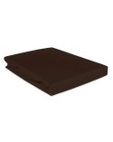 Prześcieradło satyna bawełniana 200x220x25 z gumką brązowe Darymex