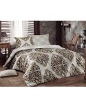 Pościel bawełniana 160x200 + 2x70x80 PAPIRUS BROWN COTTONLOVE EXCLUSIVE  Darymex