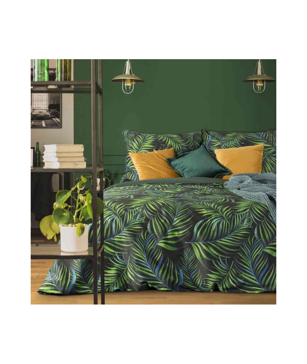 Pościel satyna bawełniana Palms 200x220 + 2x70x80 z zamkiem