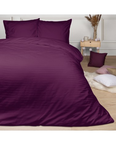 Pościel satyna bawełniana 200x220 + 2x70x80 CIZGILI violet Darymex