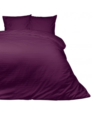 Pościel satyna bawełniana 200x220 + 2x70x80 CIZGILI violet Darymex
