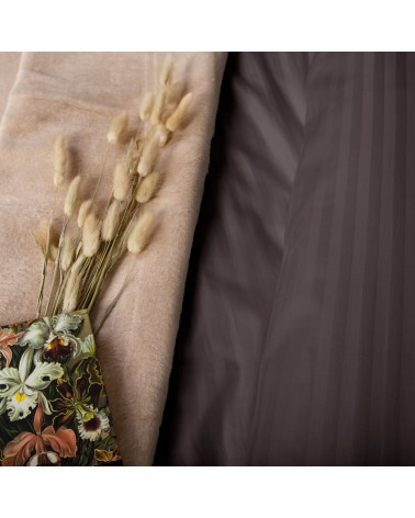 Pościel satyna bawełniana 200x220 + 2x70x80 CIZGILI brown Darymex