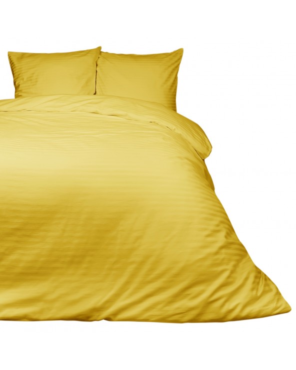Pościel satyna bawełniana 160x200 + 2x70x80 CIZGILI mustard Darymex