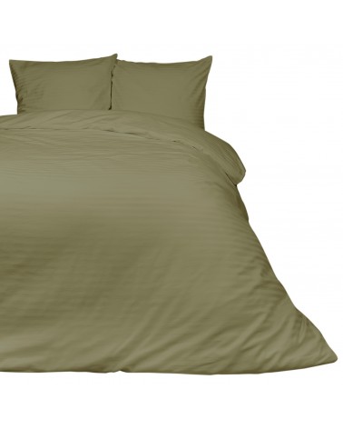 Pościel satyna bawełniana 140x200 + 1x70x80 CIZGILI olive Darymex