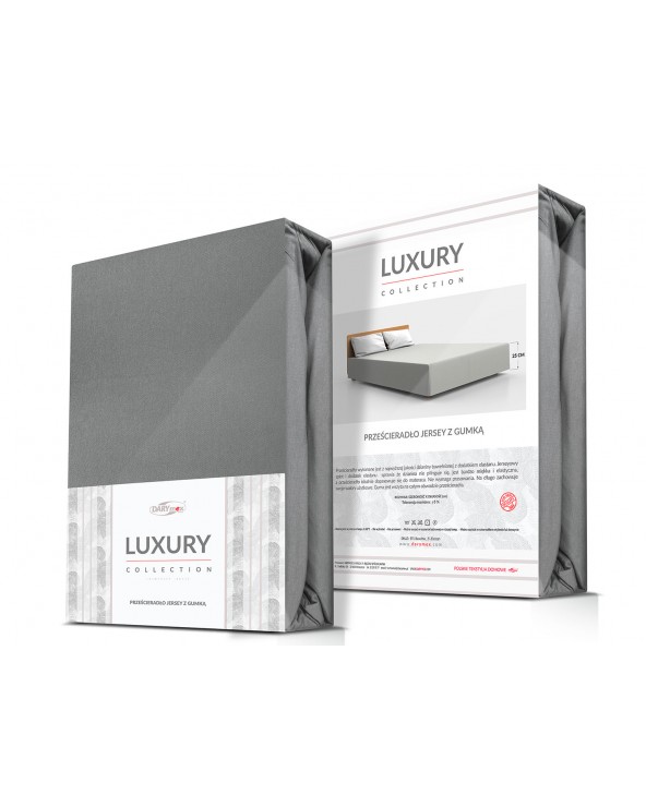 Prześcieradło wysokie elastan 90x200x25 z gumką szare Darymex