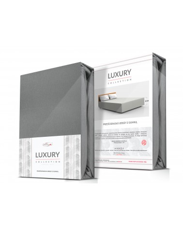 Prześcieradło wysokie elastan 90x200x25 z gumką szare Darymex