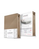 Prześcieradło wysokie elastan 180x200x25 z gumką brązowe Darymex
