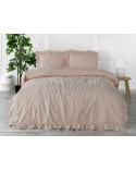 Pościel z falbanami 200x220 + 2x70x80 Stonewashed Camello Roses Darymex