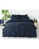 Pościel z falbanami 200x220 + 2x70x80 Stonewashed Dress Blue Darymex