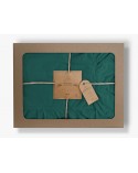 Pościel z falbanami 200x220 + 2x70x80 Stonewashed Dark Green Darymex