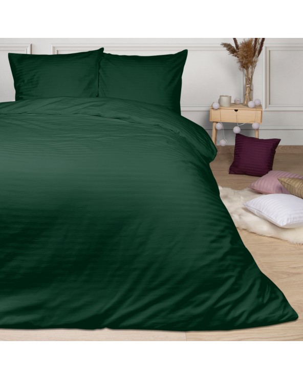 Poszewka satyna bawełniana 40x40 Cizgili dark green Darymex