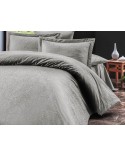 Pościel satyna żakardowa 160x200 + 2x70x80 Sal Light Grey Luxury Premium Darymex