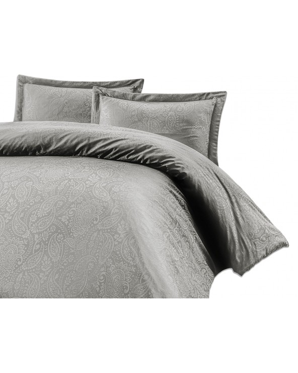 Pościel satyna żakardowa 160x200 + 2x70x80 Sal Light Grey Luxury Premium Darymex