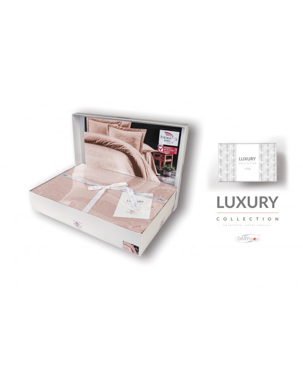 Pościel satyna żakardowa 160x200 + 2x70x80 Sal Light Pink Luxury Premium Darymex