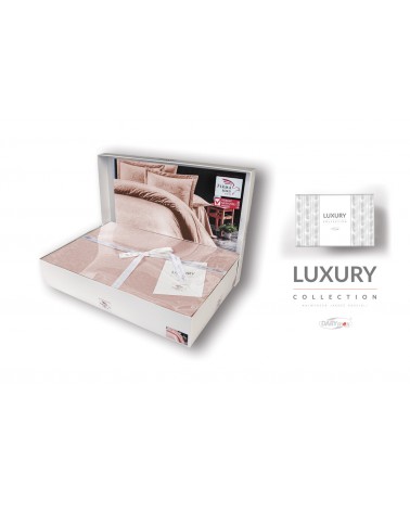 Pościel satyna żakardowa 160x200 + 2x70x80 Sal Light Pink Luxury Premium Darymex