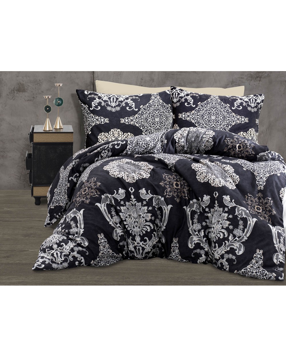 Pościel satyna bawełniana 160x200 + 2x70x80 Hermes Luxury Darymex