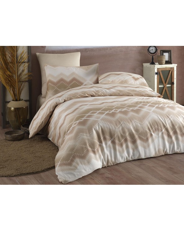 Pościel satyna bawełniana 200x220 + 2x70x80 Onzino Beige Exclusive Darymex